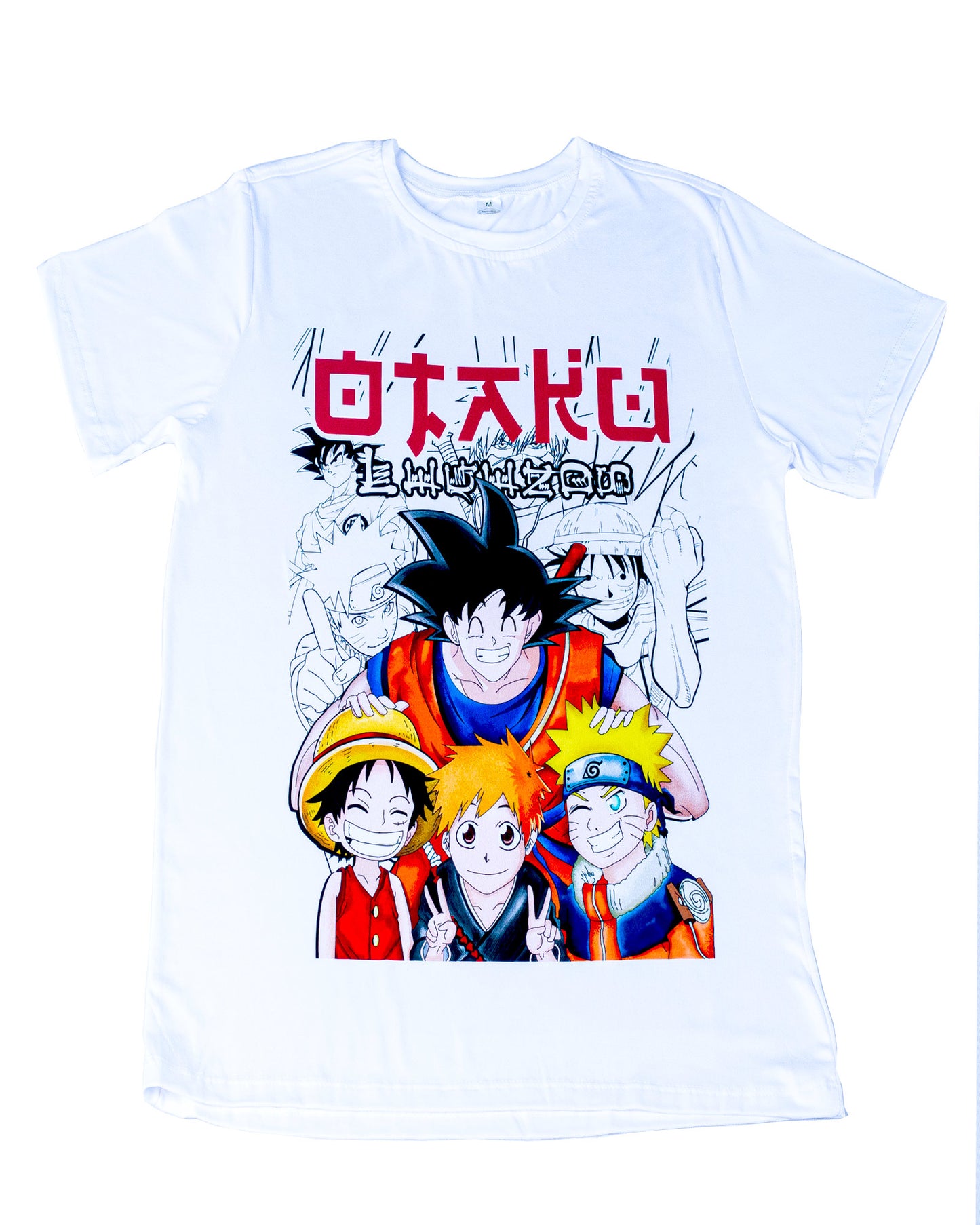 Camiseta Blanca Unisex Goku con los tres grandes