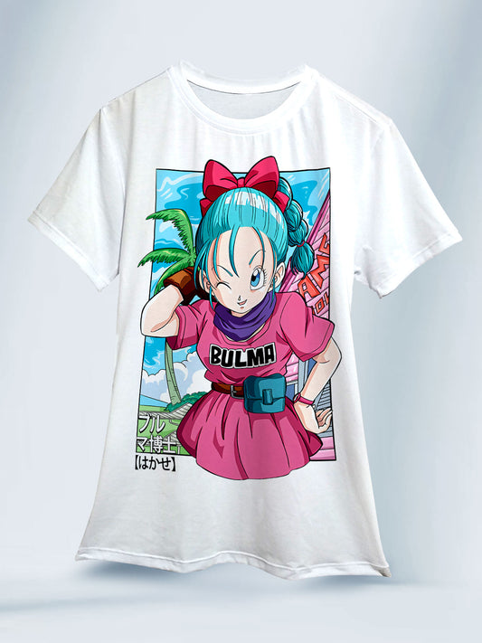 Camiseta Blanca Mujer Bulma Dragon Ball Z