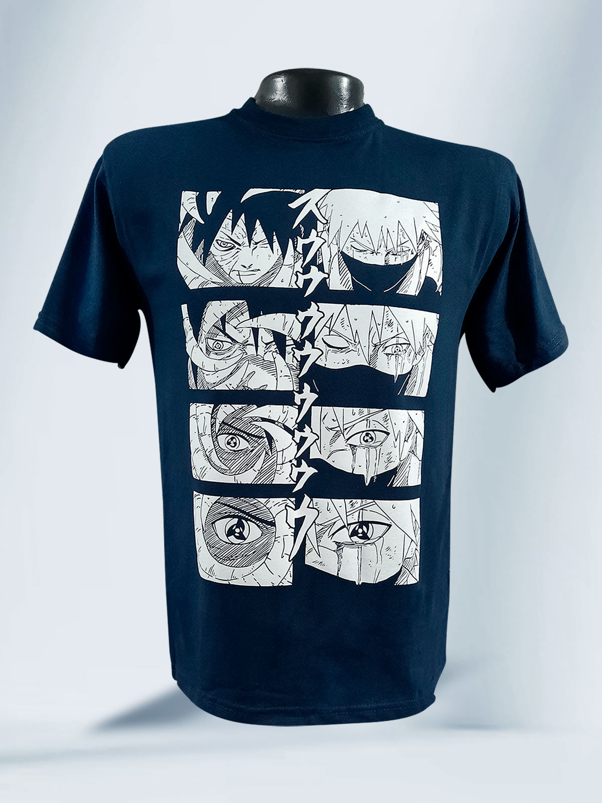Camiseta Unisex Azul Kakashi vs Obito Kamui Naruto Shippuden