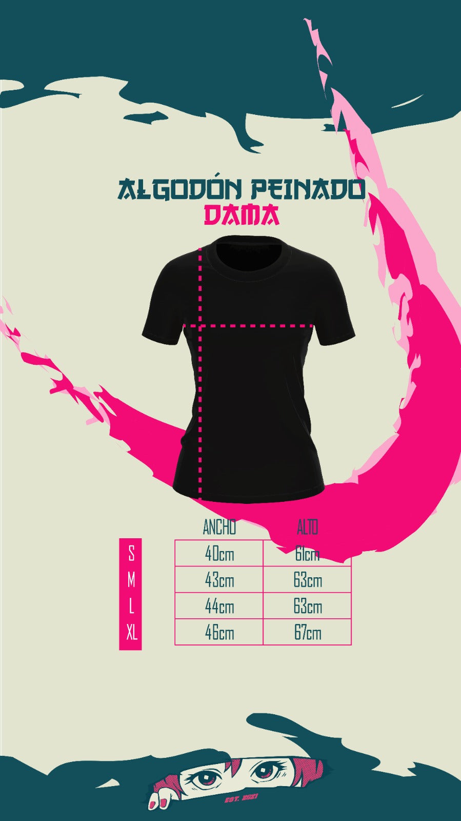 Camiseta Negra Mujer Nezuko Tierna Demon Slayer