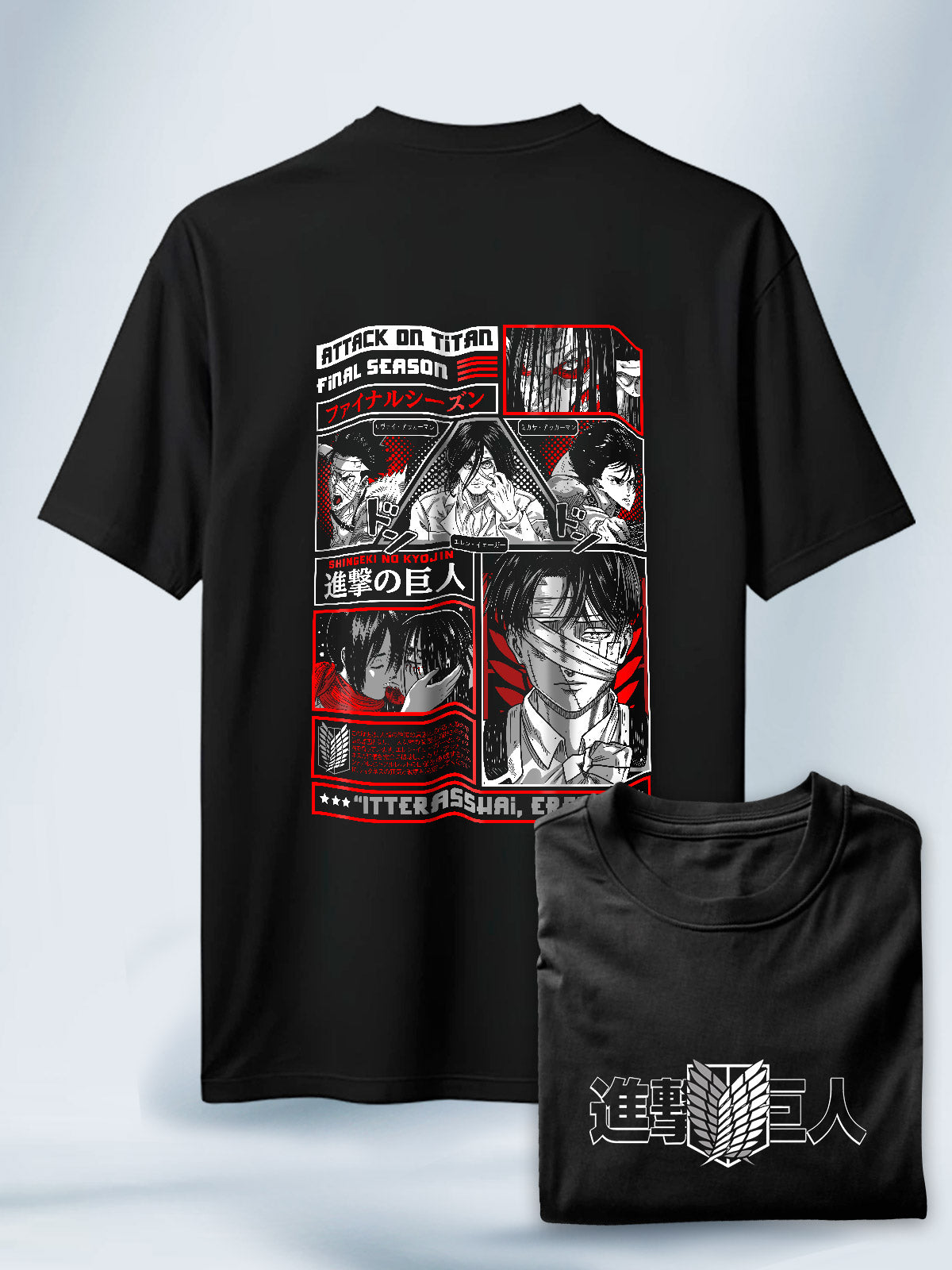 Camiseta Negra Unisex Final Season Attack on Titan