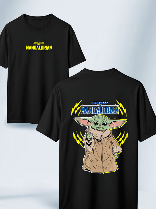 Camiseta Negra Unisex Fuerza Jedi Grogu The Mandalorian