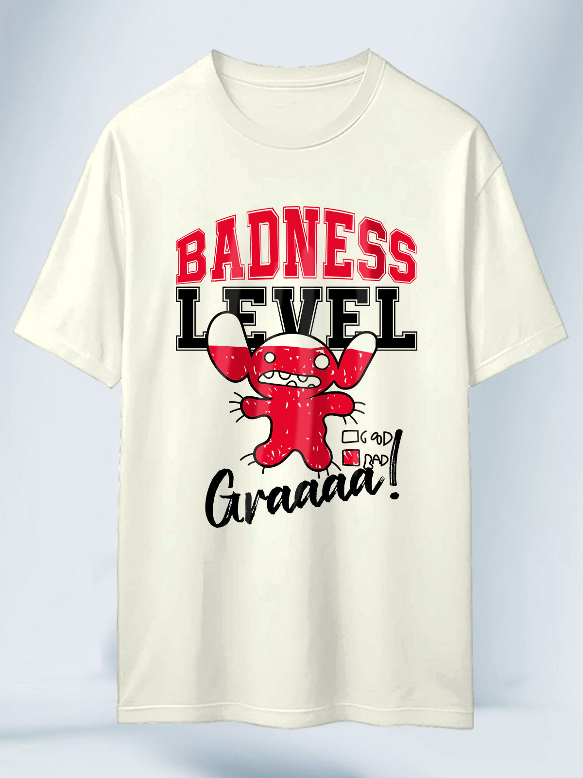Camiseta Blanca Unisex Nivel de Maldad Lilo y Stitch