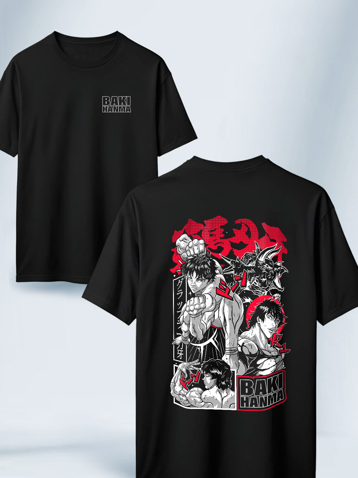 Camiseta Negra Unisex Baki Triceratops Baki