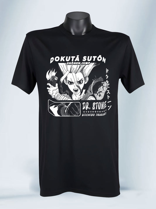 Camiseta Negra Unisex Senku Dr Stone