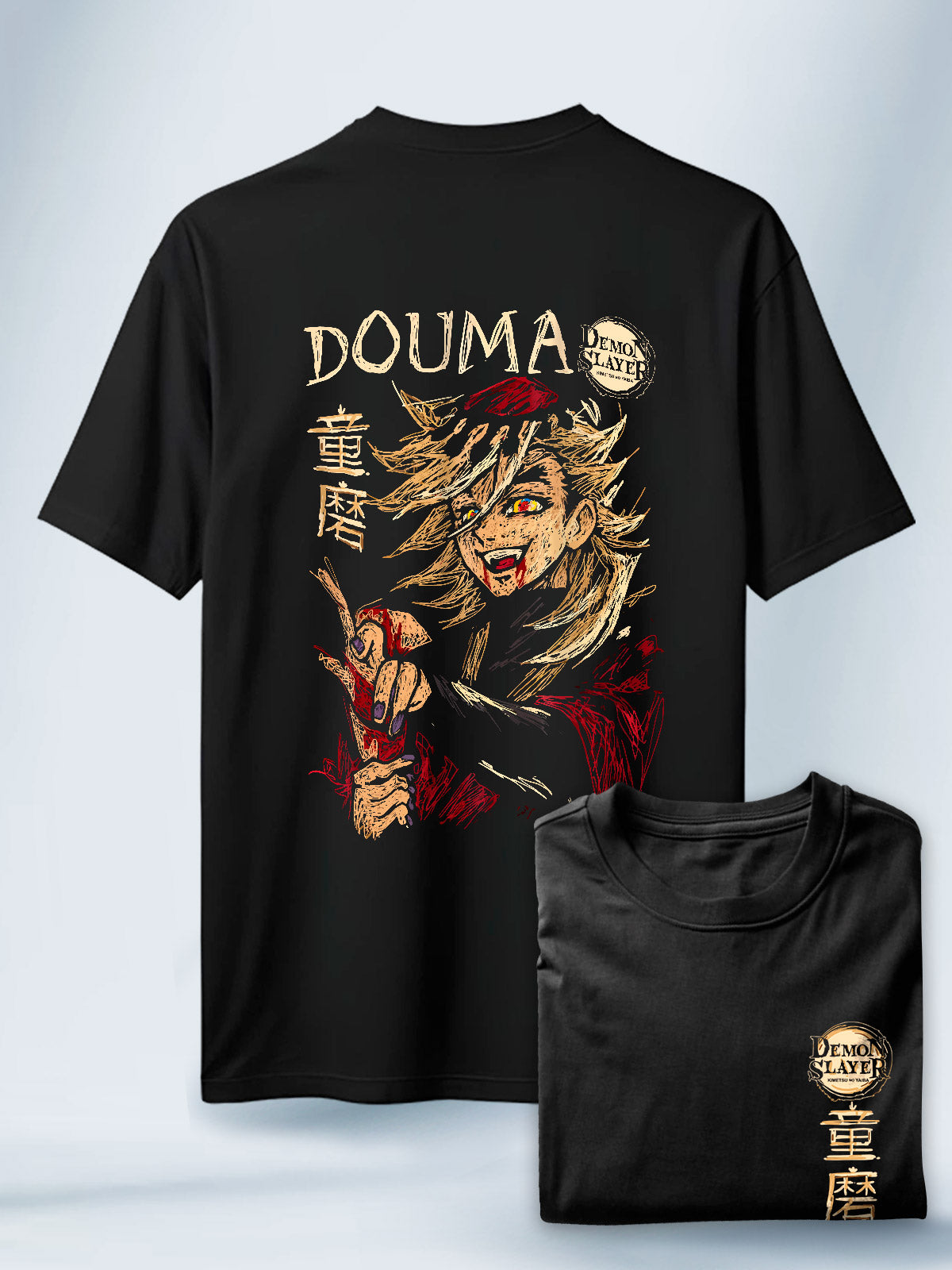 Camiseta Negra Unisex Douma Demon Slayer
