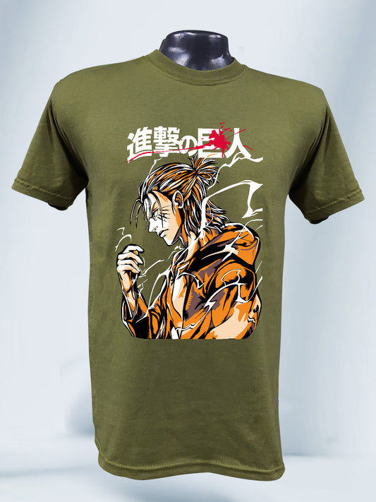 Camiseta Verde Oliva Unisex Eren transformación Attack on Titan