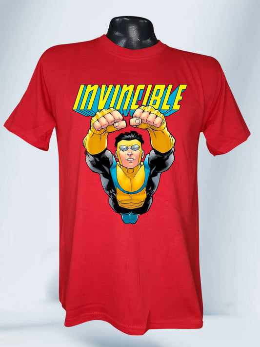 Camiseta Roja Unisex Mark Greyson es Invincible