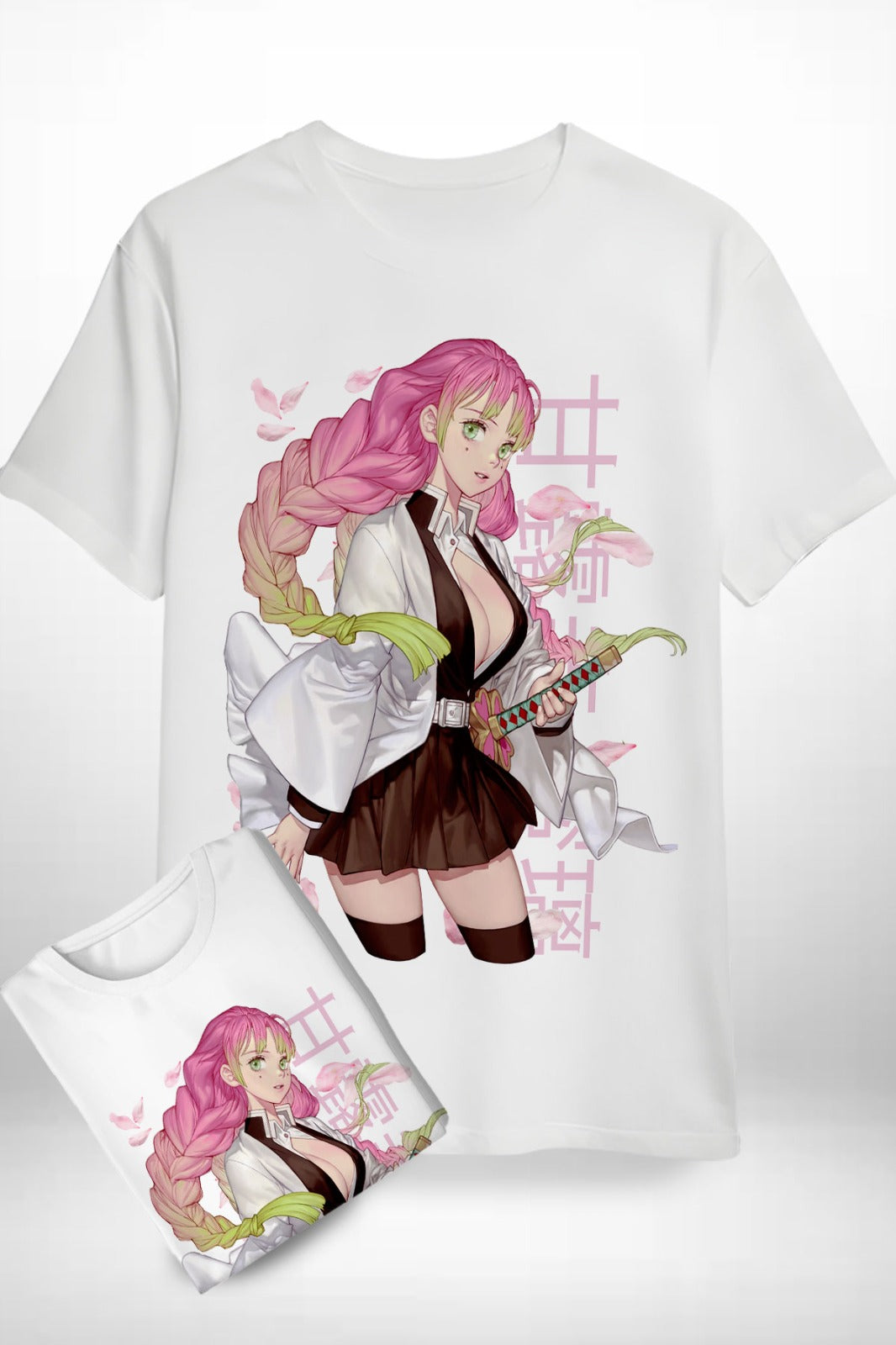Camiseta Blanca Pilar del Amor Mitsuri Kanroji Demon Slayer