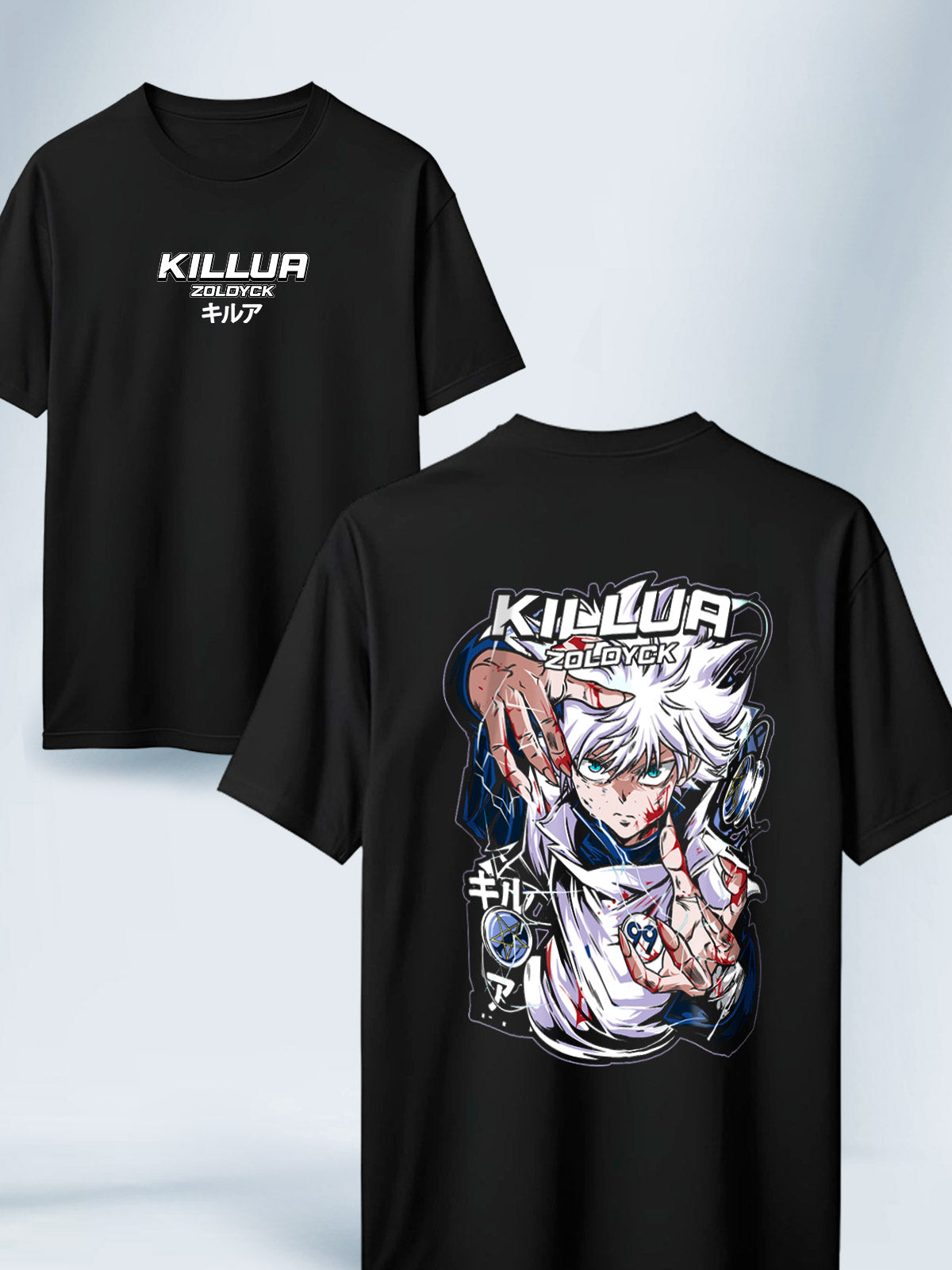 Camiseta Negra Unisex Killua Dios del Rayo Hunter x Hunter
