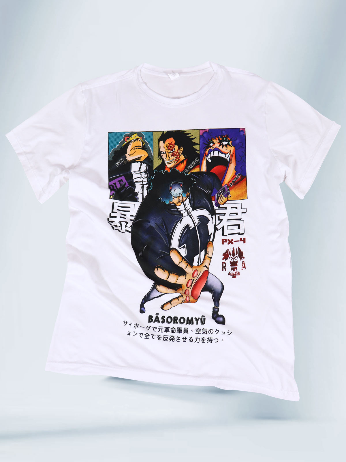 Camiseta Blanca Unisex Kuma el Revolucionario One Piece