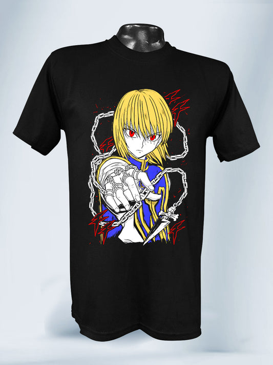Camiseta Negra Unisex Kurapika Tiempo del Emperador Hunter x Hunter