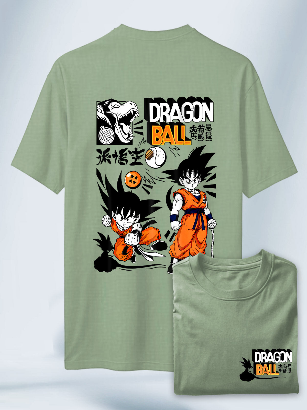 Camiseta Verde Unisex Goku Evolución Retro Dragon Ball
