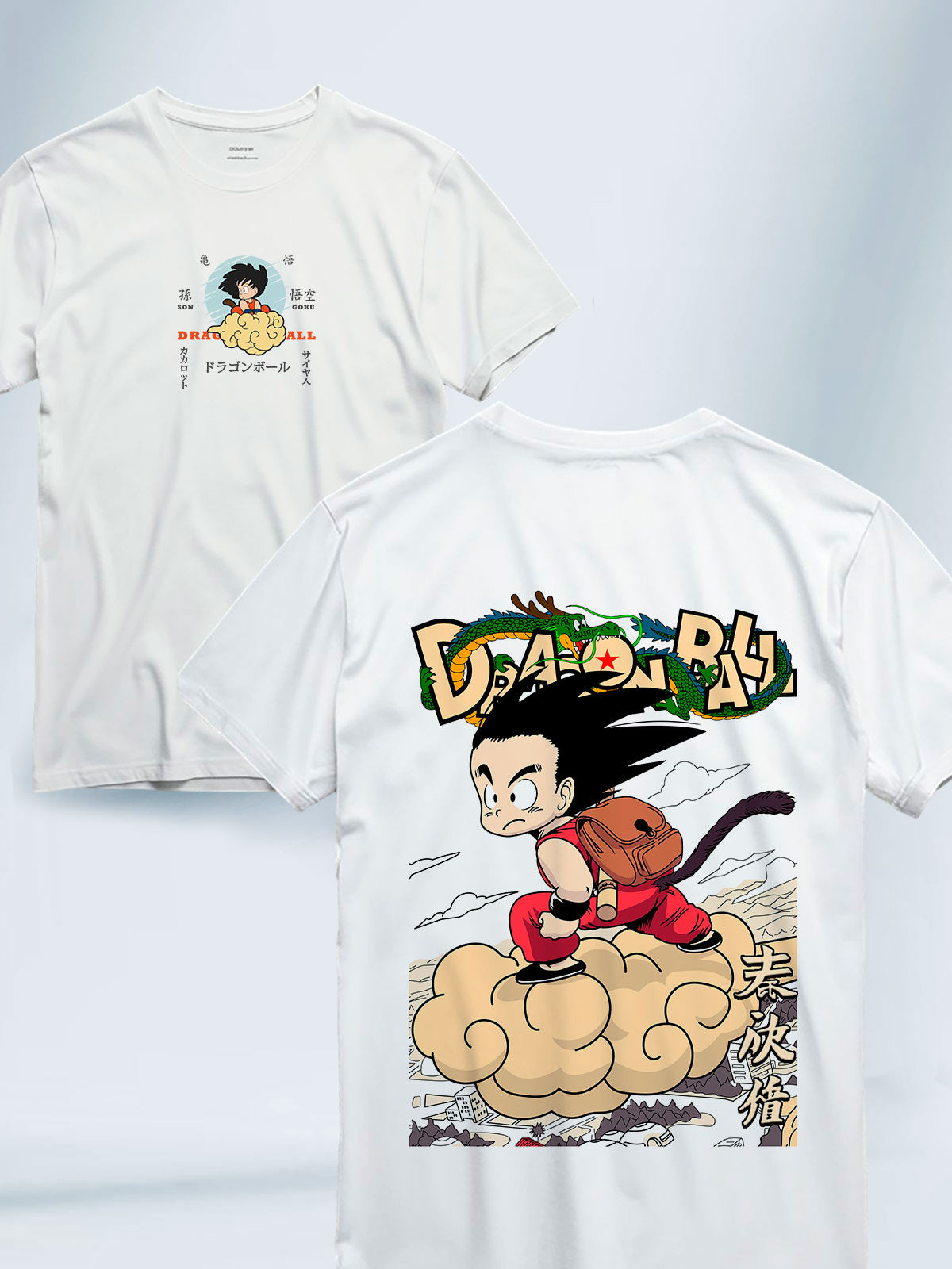 Camiseta Blanca Unisex Nube Voladora Dragon Ball