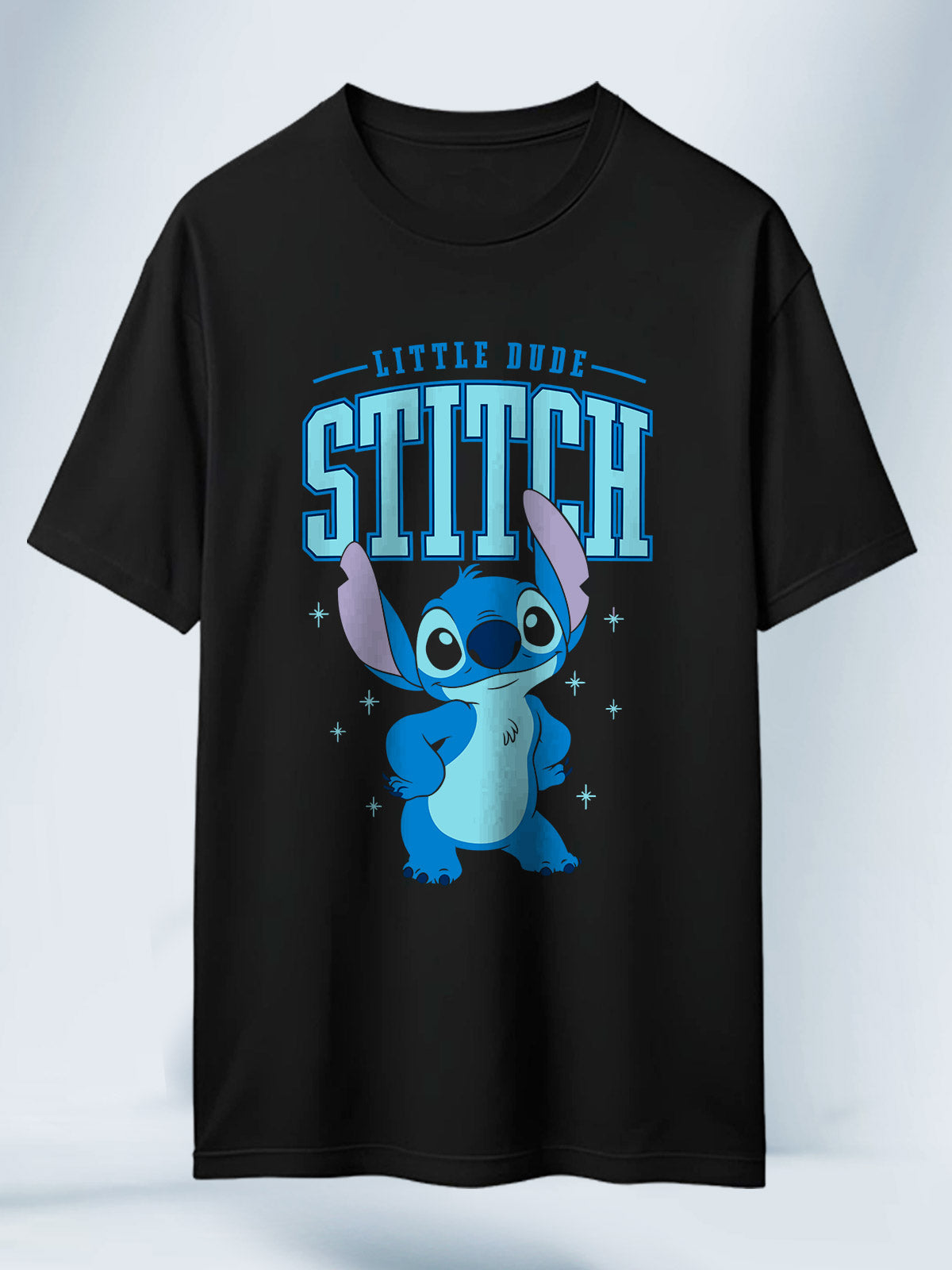 Camiseta Negra Unisex Stitch little Dude Lilo y Stitch