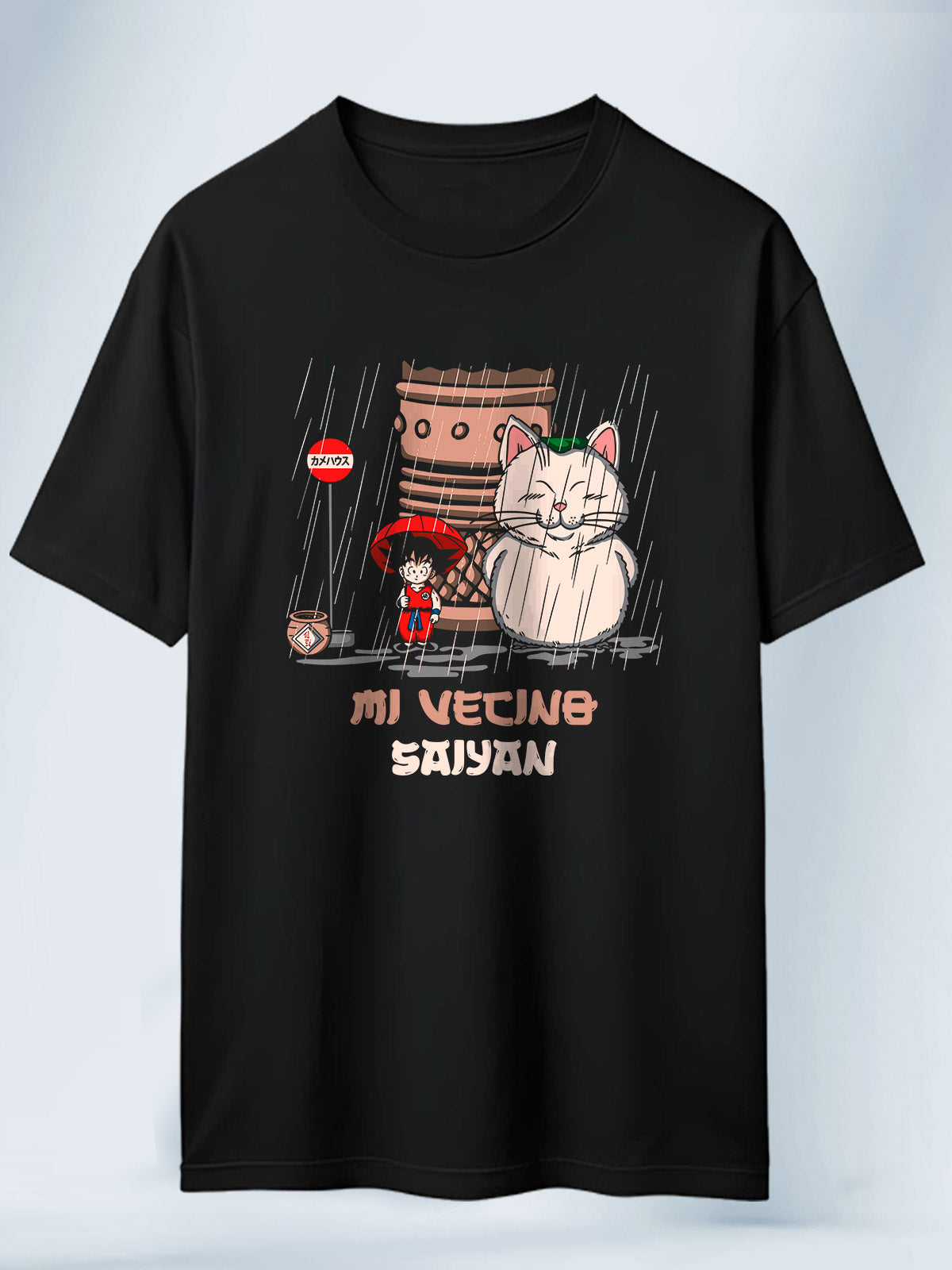 Camiseta Negra Unisex Mi Vecino Karin Dragon Ball