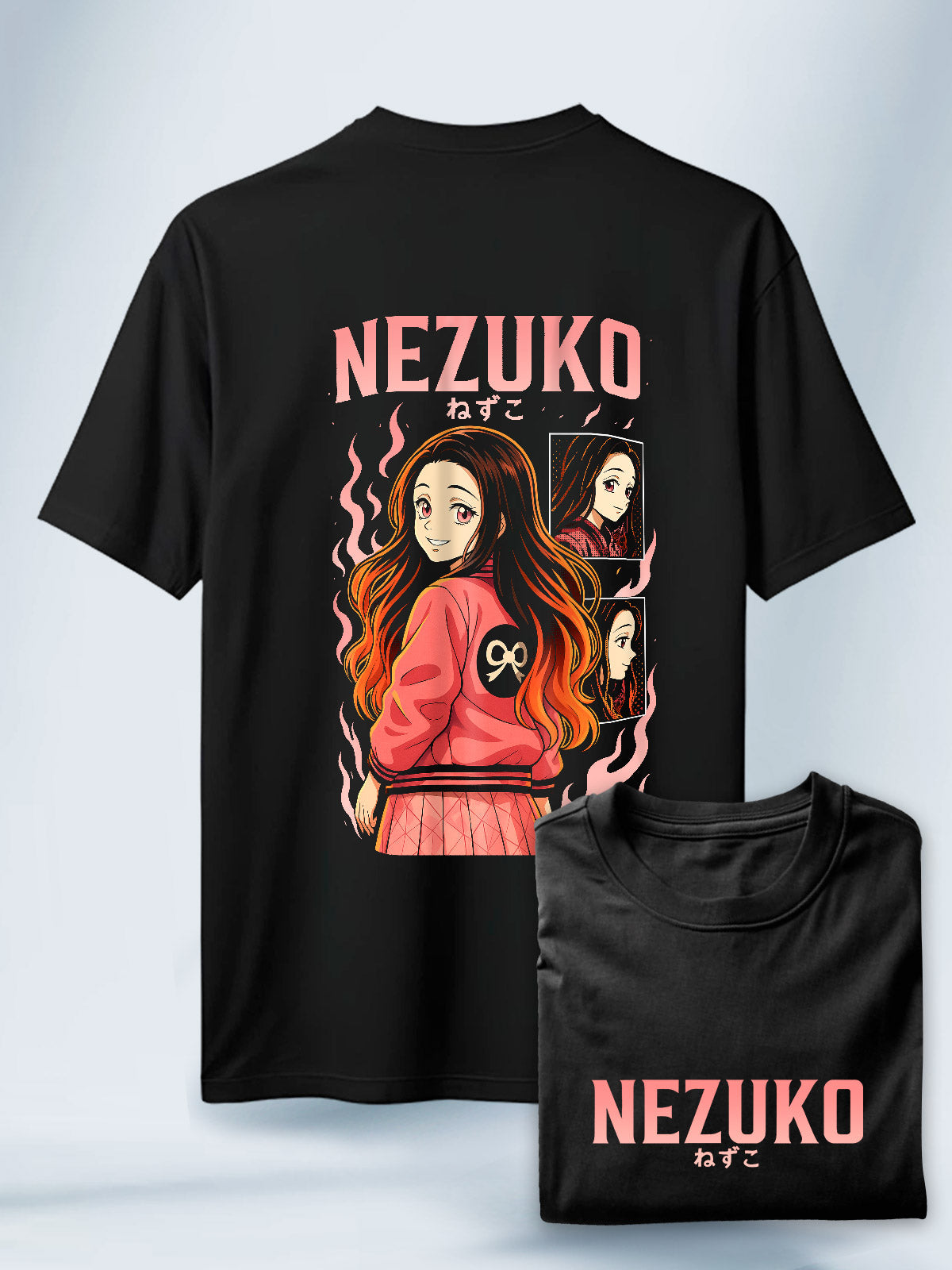 Camiseta Negra Unisex Nezuko Urbana Demon Slayer