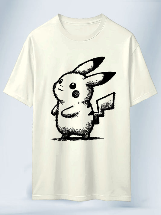 Camiseta Blanca Unisex Pika Pila Pokemon