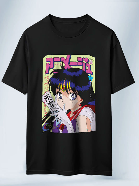 Camiseta Negra Unisex Sailor Mars Sailor Moon