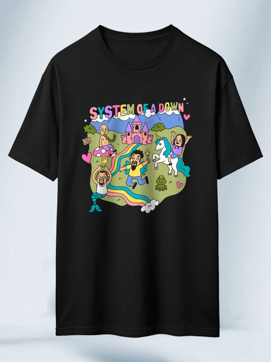 Camiseta Roja Unisex Animado Paraiso System of a Down