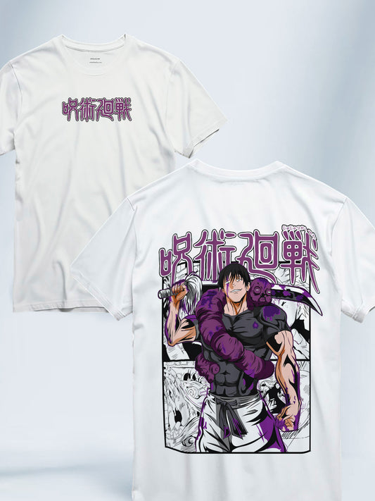 Camiseta Blanca Unisex Toji Restriccion Divina Jujutsu Kaisen