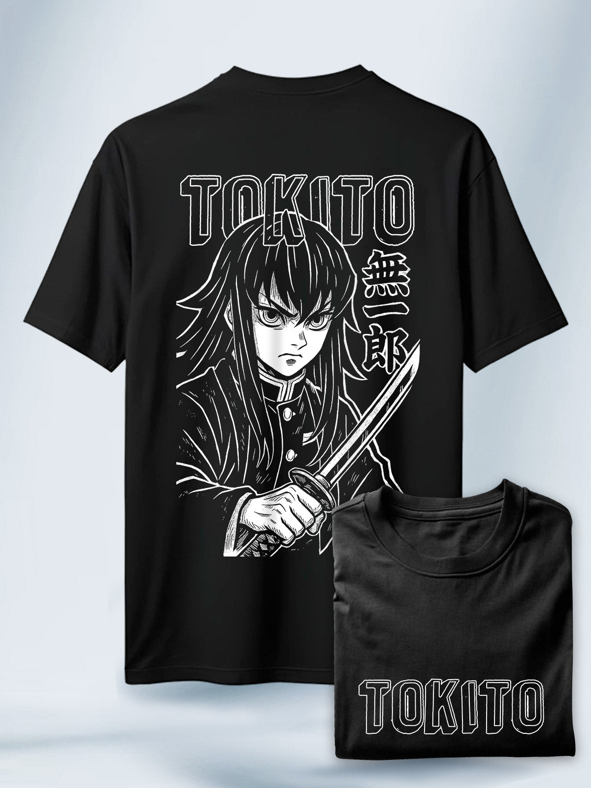 Camiseta Negra Unisex Tokito Niebla Letal Demon Slayer