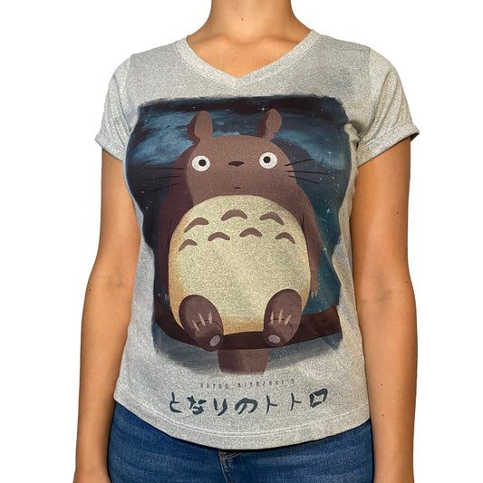 Camiseta Gris Mujer Totoro Mi Vecino Totoro