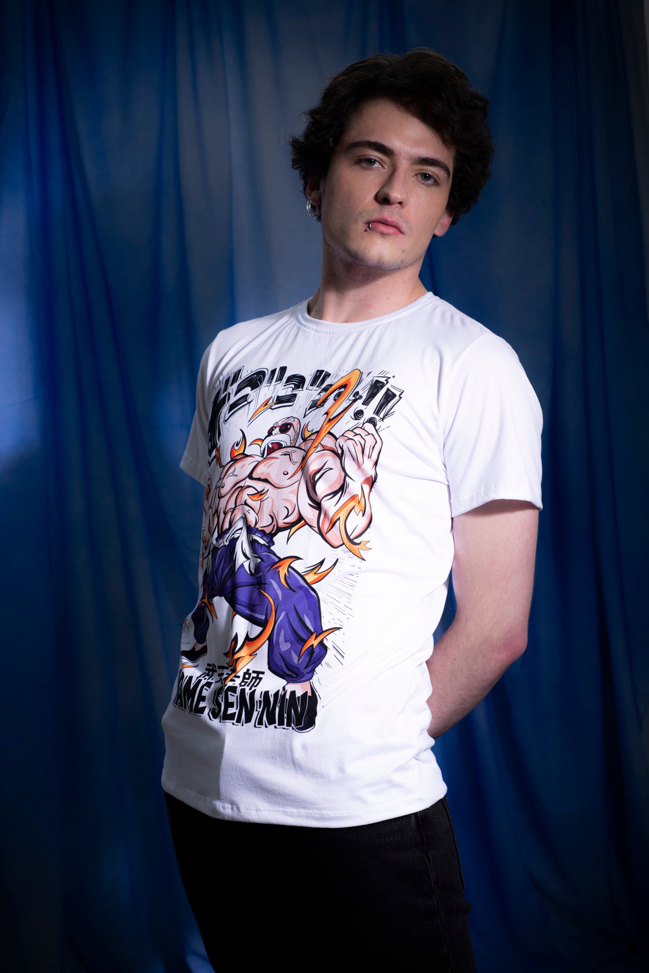 Camiseta Blanca Unisex Maestro Roshi Full Power Dragon Ball Z