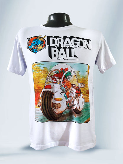 Camiseta Blanca Unisex Bulma y Goku Dragon Ball