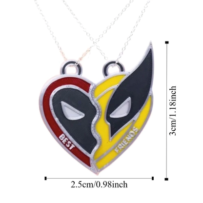 Collar Corazon Deadpool x Wolverine Mejores Amigos