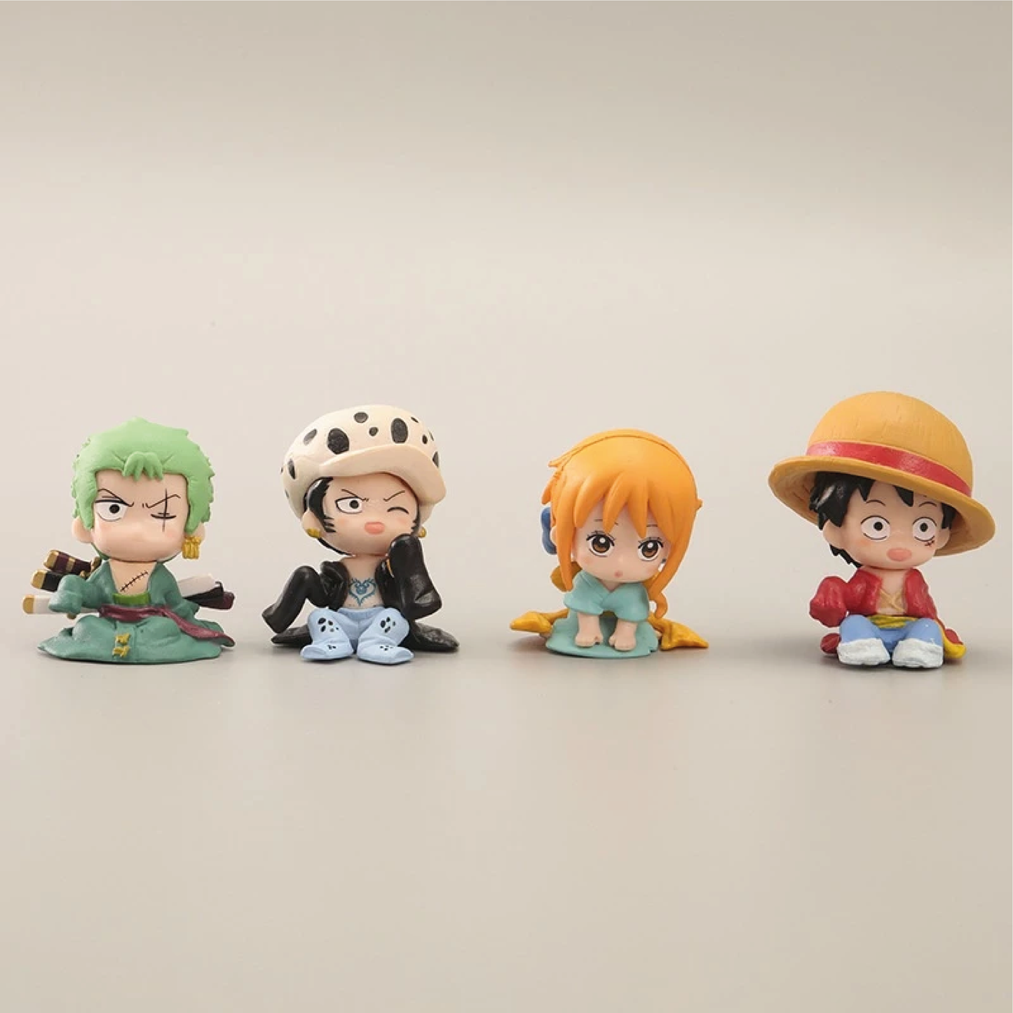 Figuras 4 Unidades/set Anime One Piece Luffy Nami Zoro Water Law