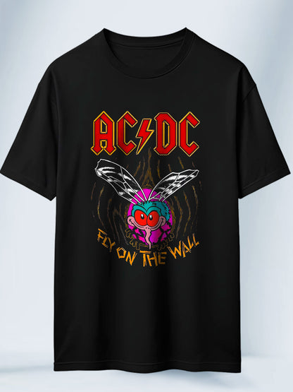 Camiseta Negra Unisex Fly on the Wall AC DC