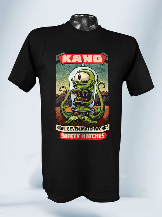 Camiseta Negra Unisex Kang Alien Los Simpson