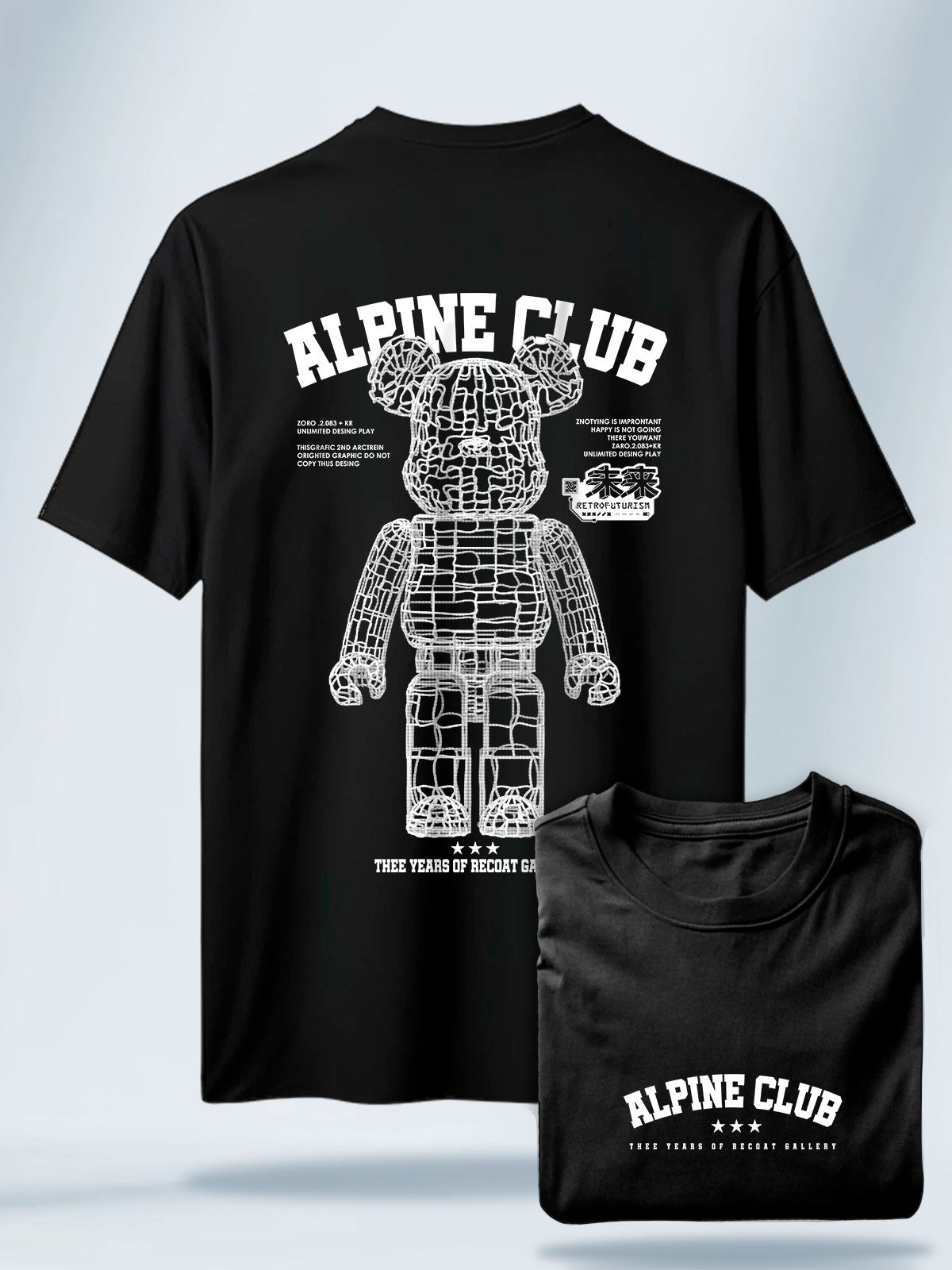 Camiseta Unisex Negra Alpine club negra