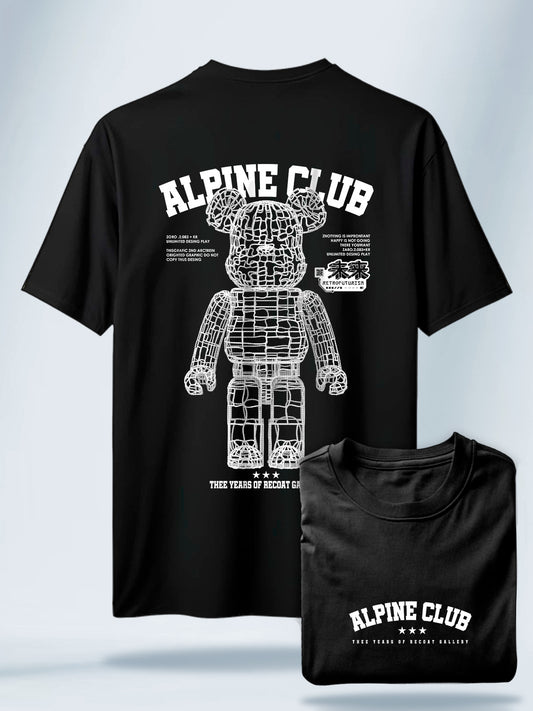 Camiseta Unisex Negra Alpine club negra
