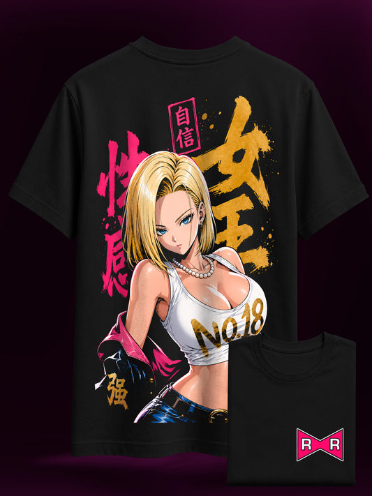 Camisa Premium Oversized Androide 18 Dragon Ball Z