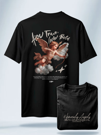 Camiseta Unisex Negra Angel Bold