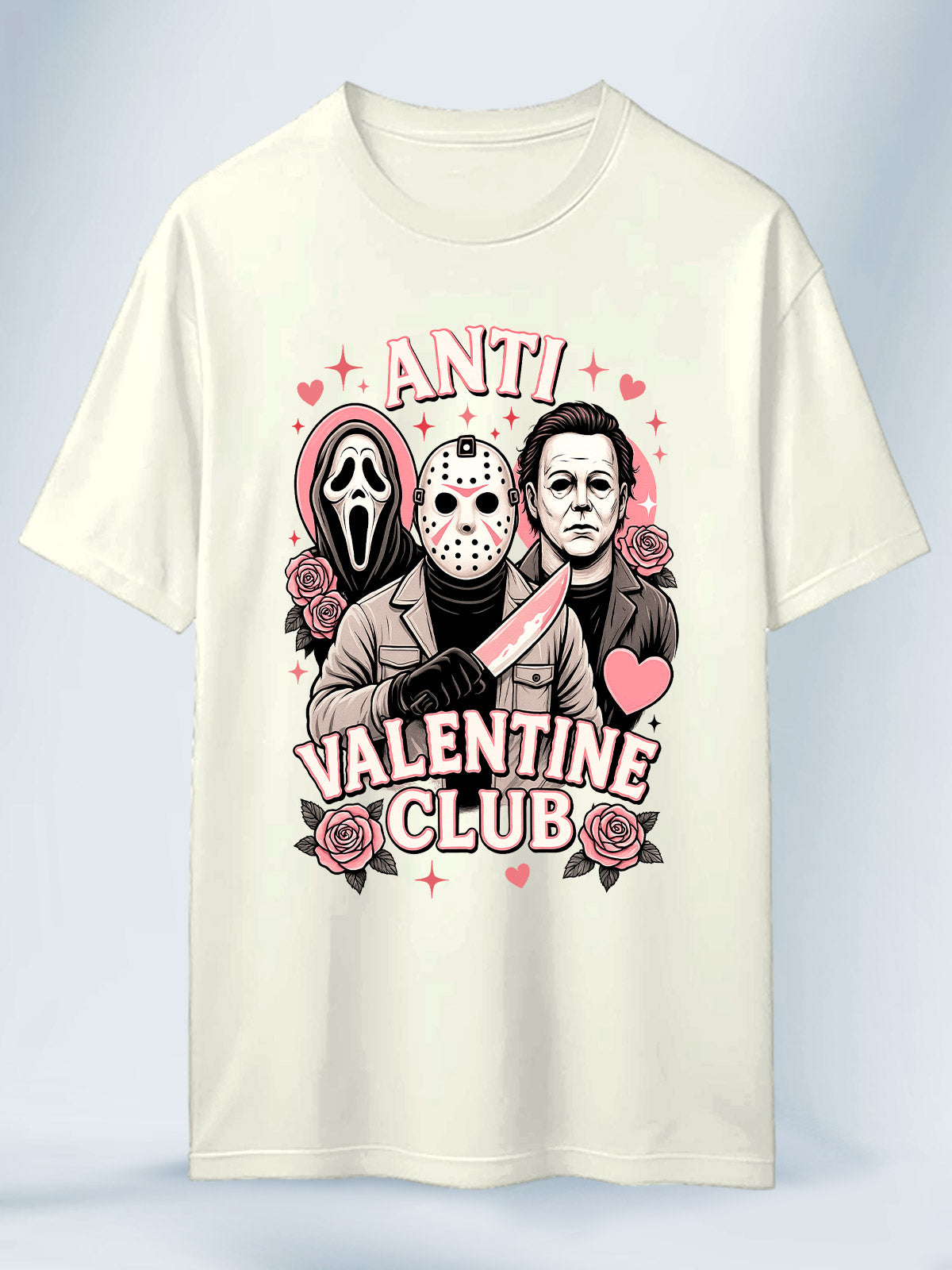 Camiseta Unisex Blanca con amor Jason, Myke y Ghost