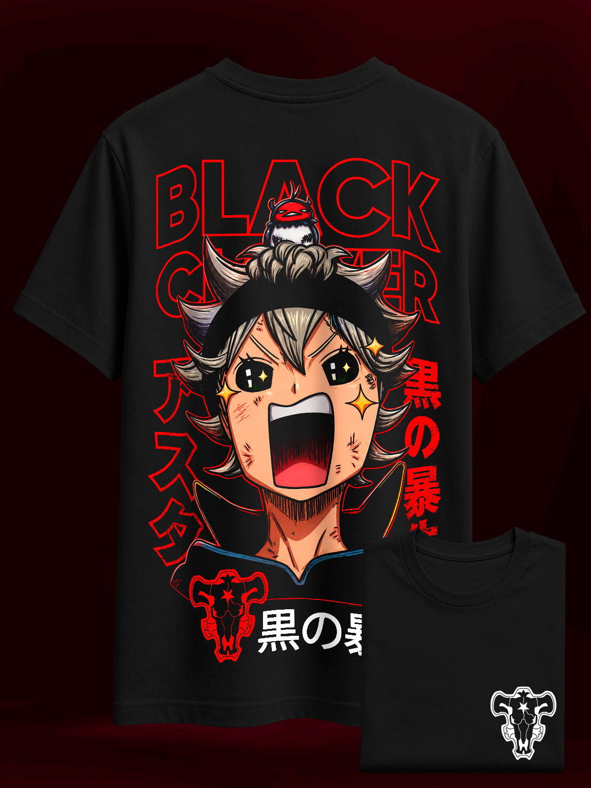 Camisa Premium Oversized Asta Emocionado Black Clover