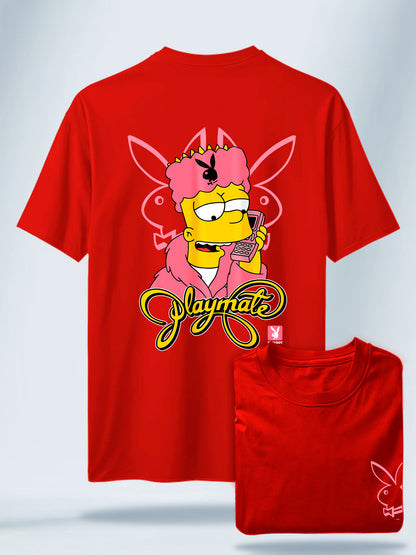 Camiseta Unisex Negra Bart Boy Roja