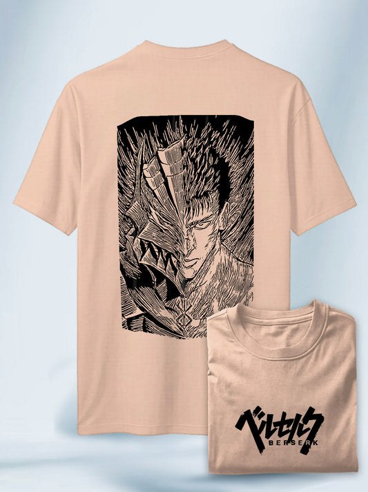 Camiseta Beige Unisex Ilustración Manga Berserk