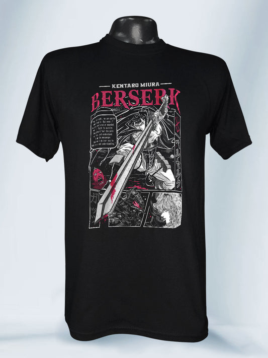 Camiseta Negra Unisex Espada y Sangre Berserk