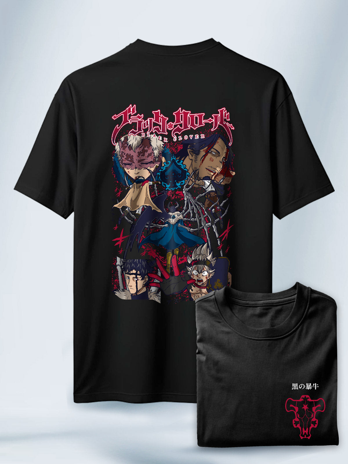 Camisa Negra Unisex Demonios contra Caballeros Black Clover