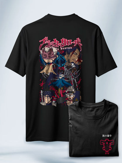 Camisa Negra Unisex Demonios contra Caballeros Black Clover