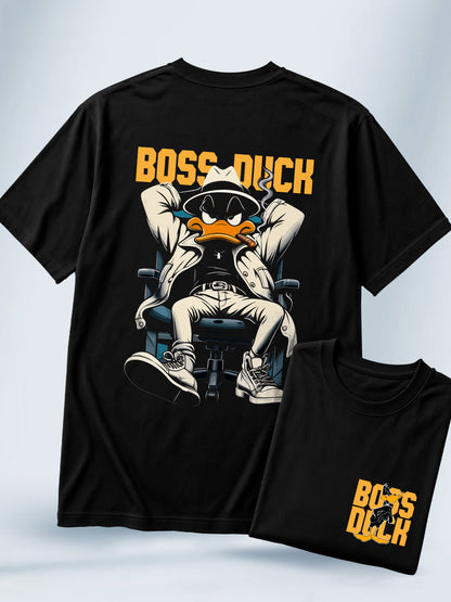 Camiseta Negra Unisex Boss Duck Pato Lucas Looney Tunes