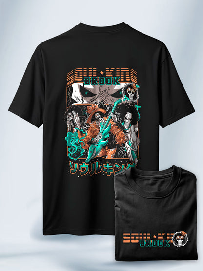 Camiseta Negra Unisex Brook Soul King One Piece
