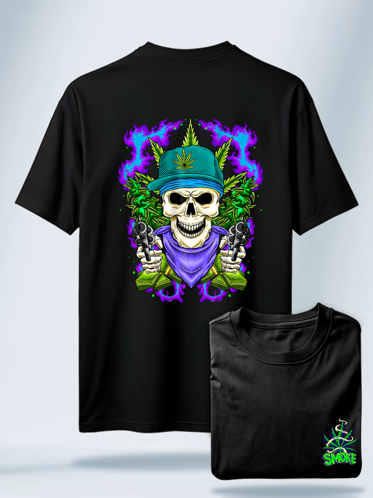 Camiseta Unisex Negra Cannabis