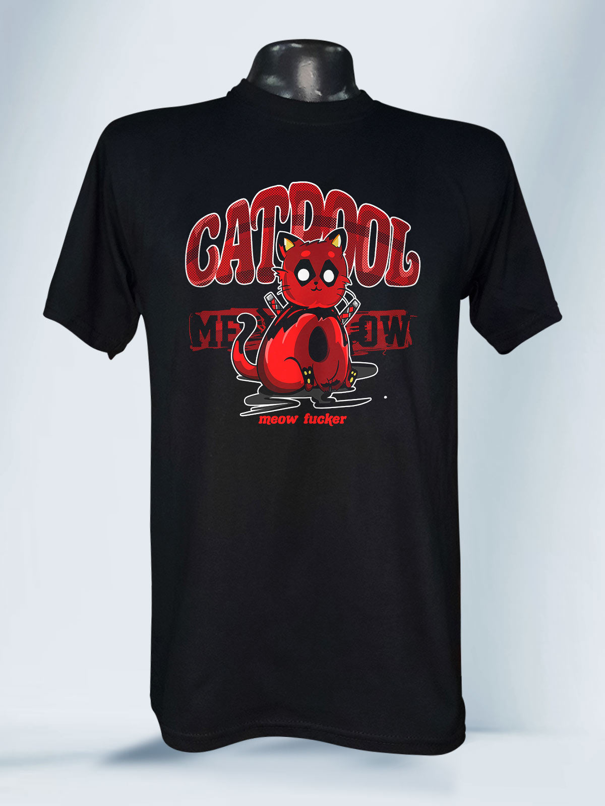 Camiseta Negra Unisex Catpool Deadpool