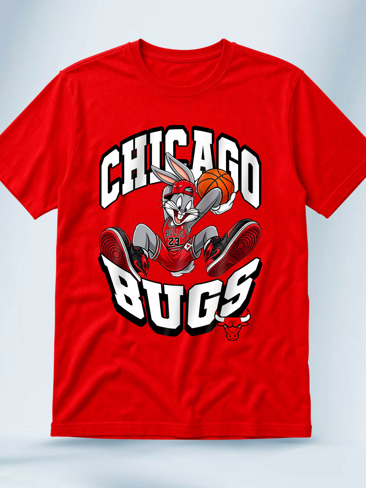 Camiseta Roja Unisex Bugs x Chicago Bulls Looney Tunes
