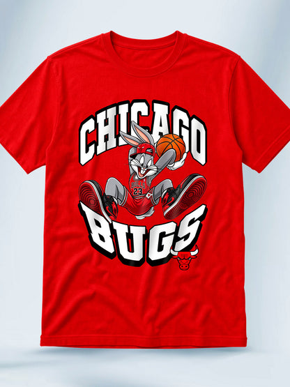 Camiseta Roja Unisex Bugs x Chicago Bulls Looney Tunes